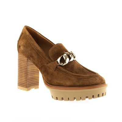 Loafers Heeled Suede W Chain